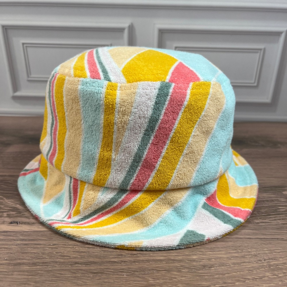 Wonder Nation Bucket Hat Multicolor Terry Cloth Geometric Stripe Unisex OS